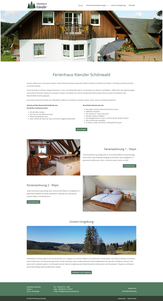Ferienwohnungs Webseite