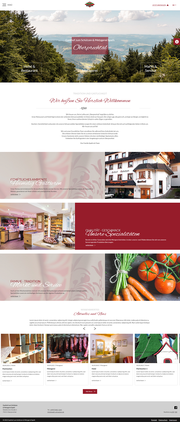 Relaunch Gasthaus-Metzgerei Webseite